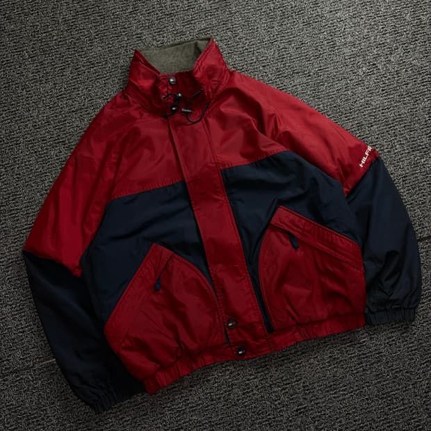90s 타미힐피거 올드스쿨 박시핏 배색 아웃포켓 자켓 1755