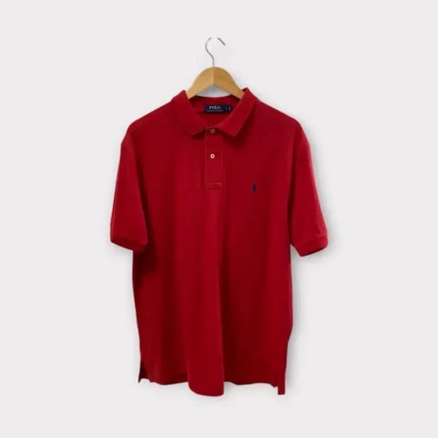 폴로 랄프로렌 레드 피케 반팔티 L