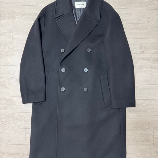 인사일런스 캐시미어 더블 롱 코트 BLACK/S