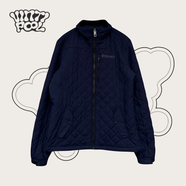 디스커버리 퀼팅 패딩 자켓 95 네이비