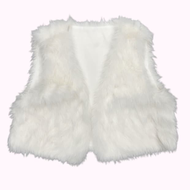 white fur vest jacket