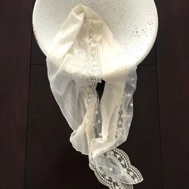 플라워 레이스 스카프 새상품