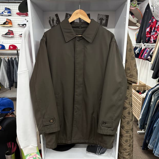 (L) 입생로랑 로고 자수 싱글 발마칸 코트