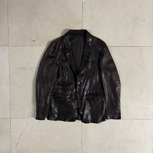 PANICALE lamb skin leather blazer 