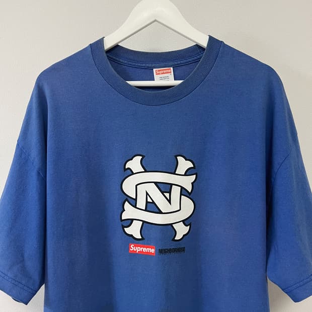 슈프림 07AW 네이버후드 NS로고 티셔츠 블루