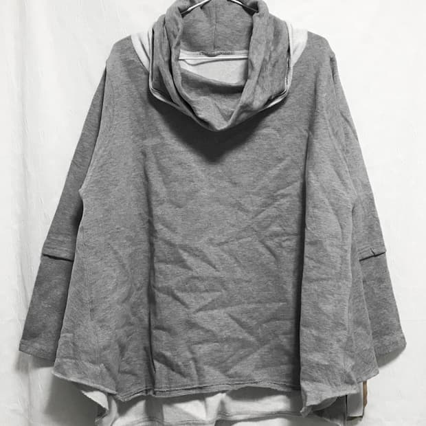 빈티지 드레이프 언발 롱슬리브 맨투맨 탑