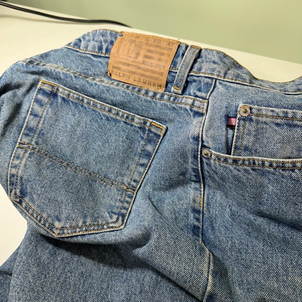 XL-XXL 36 폴로 랄프로렌 진스 루즈 릴렉스핏 하이웨스트 데님팬츠