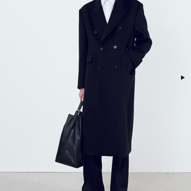 토니웩 / 24FW 레전드 코트 / 울 앤 캐시미어 더블 코트 / 블랙