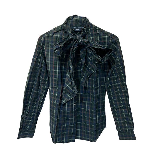 랄프로렌 체크 리본 칼라 셔츠 44