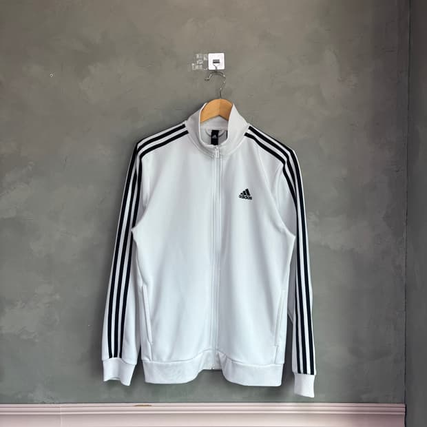 아디다스 화이트 져지 트랙탑