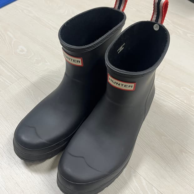 헌터 플레이 숏 레인부츠 블랙 250