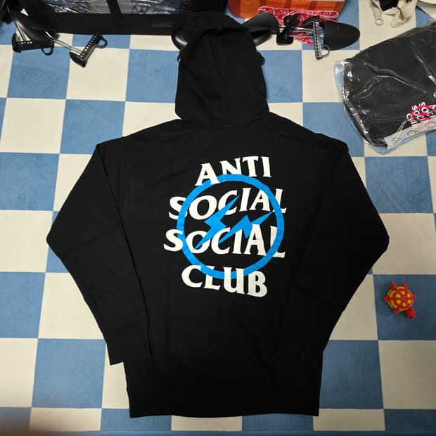 [M] 안티소셜소셜클럽 프라그먼트 후드 블루 블랙