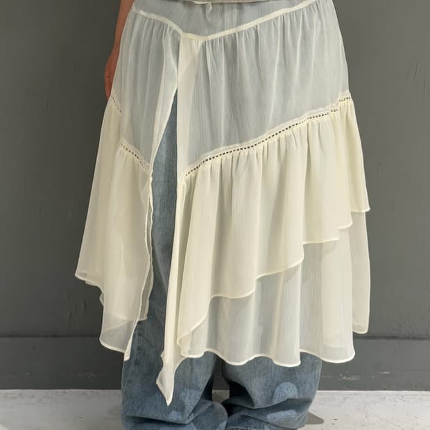 Fairy sheer layered ruffle skirt
