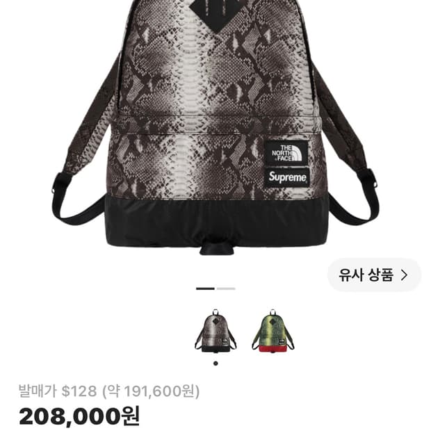 슈프림 노스페이스 뱀피 백팩