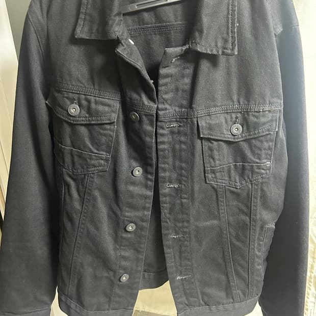 자라 블랙 데님 자켓 L