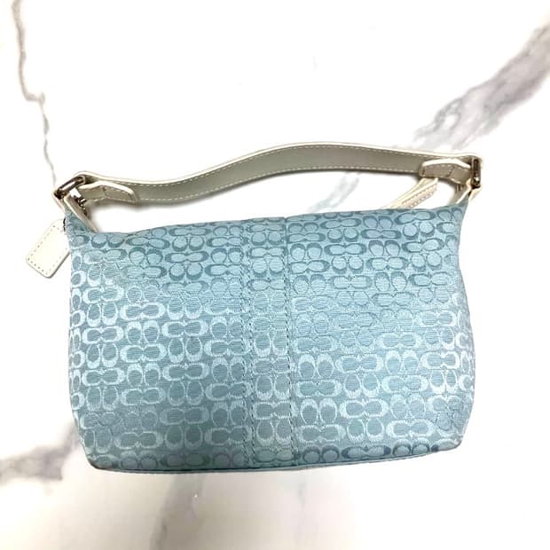Y2K  코치 베이비 블루 하늘색 미니 포셰트 백 모노그램