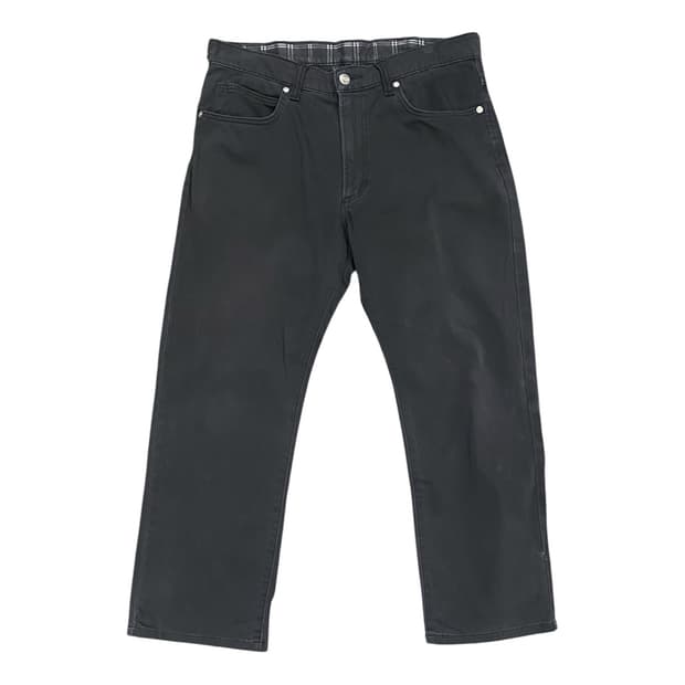 Wrangler 블랙 코튼 스트레이트 팬츠