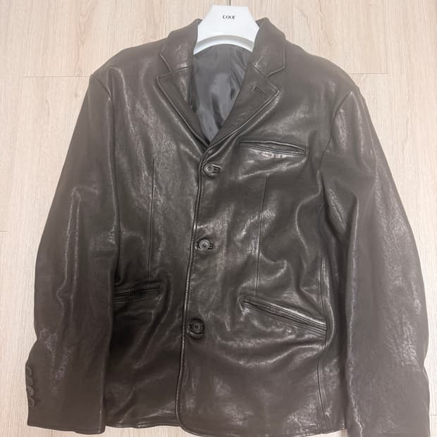 [L] 쿠어 램스킨 블랙 레더 블레이저 새상품