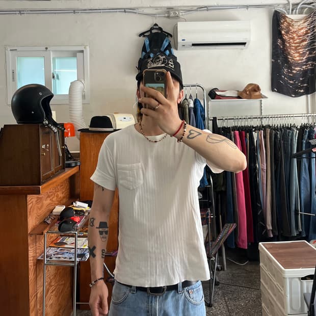 리얼맥코이 와이드립 골지 반팔티셔츠