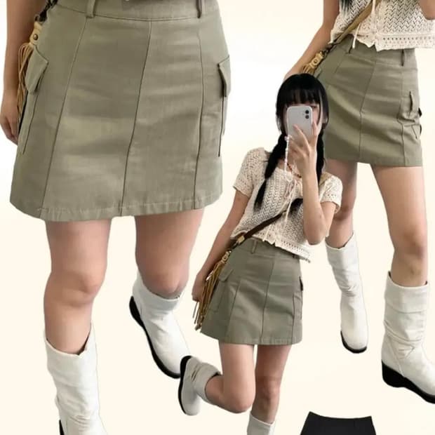 아쿠비클럽 클럽 카고 스커트