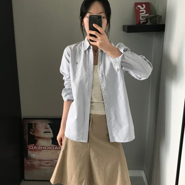 폴로 랄프로렌 포니로고 스트라이프 스카이블루 셔츠