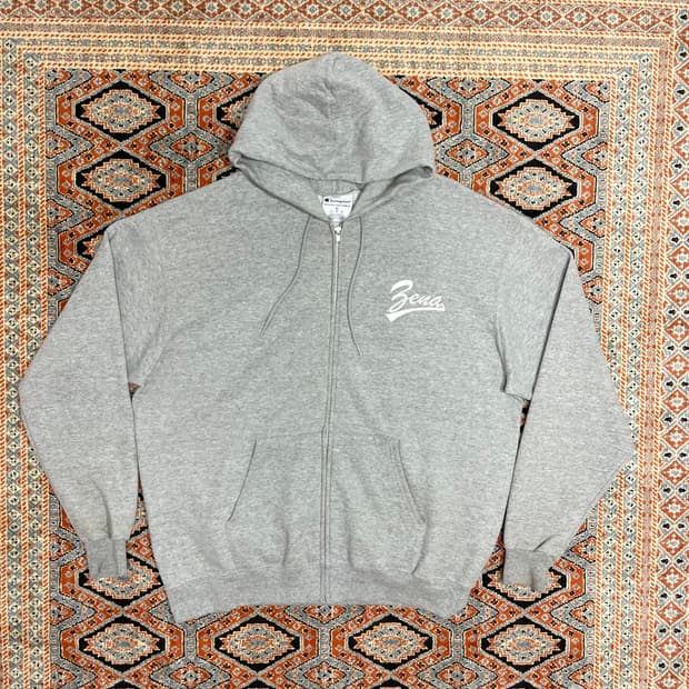 챔피온 자수 프린팅 그레이 기모 후드집업 남성XL