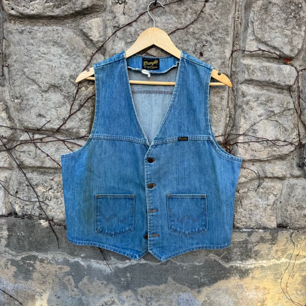 70~80s 랭글러 빈티지 웨스턴 데님 베스트 조끼