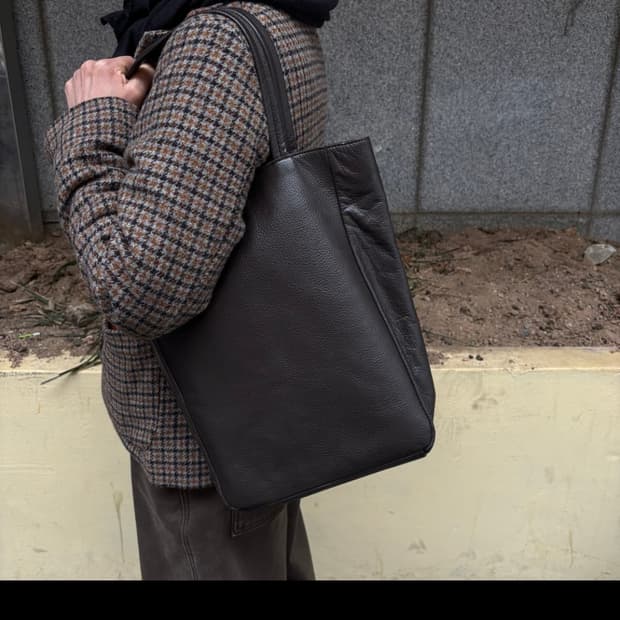 빈티지 레더 토트백
