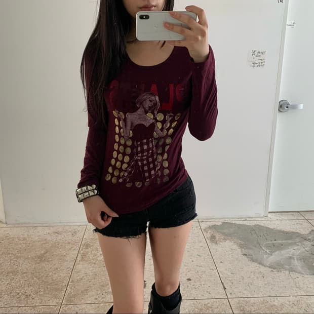 Burgundy Lace Portrait Long Sleeve