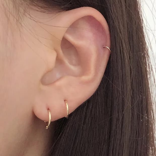 10k 로즈골드 원터치 귀걸이 피어싱 (새제품)