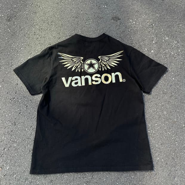 [밴슨] •Vanson Foaming Print Wing Tee