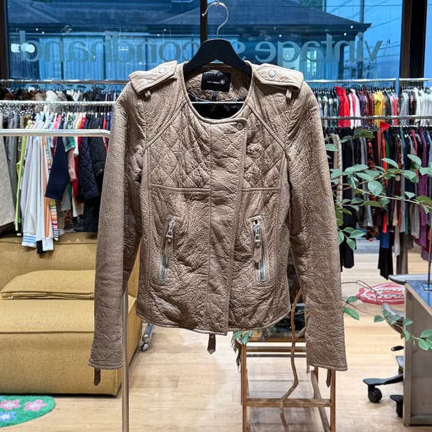 이자벨마랑 브라운 램스킨 레더 자켓 