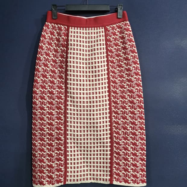 한섬 시스템 패턴 밴딩 스커트