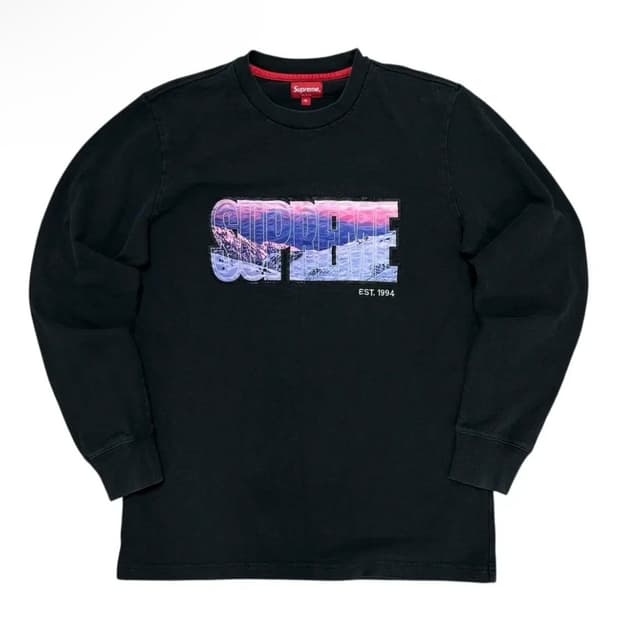슈프림 15AW 블랙 롱슬리브(M)