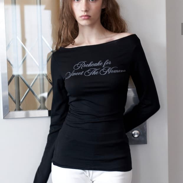 락케이크 Cursive Mesh Top 블랙