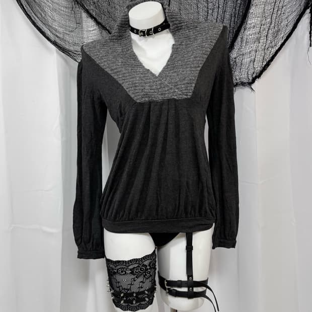  charcoal knit t-shirt