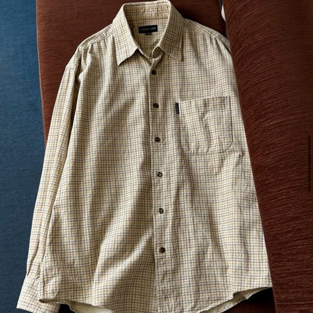 심플라이프 코듀로이 체크 셔츠 L