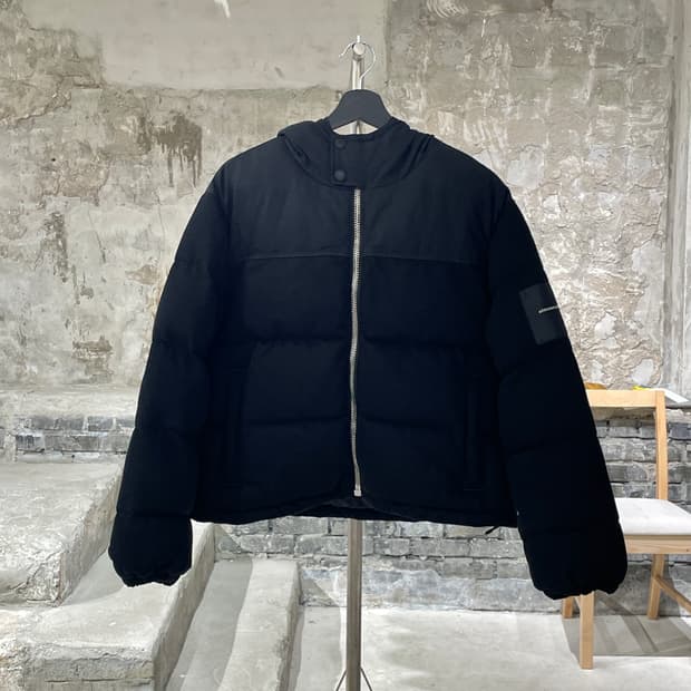 알렉산더 왕 블랙 클래식 크롭 패디드 후디 자켓