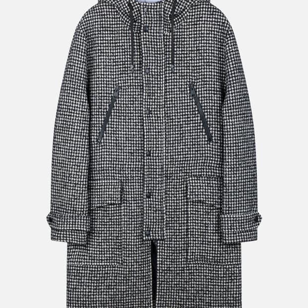 Ami 아미 하운드투스 체크 후드 코트