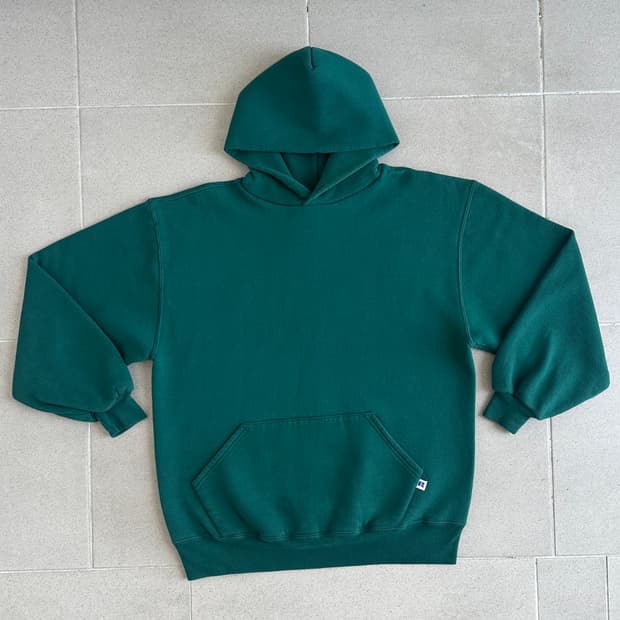 90s 빈티지 러셀 후드 그린 L USA