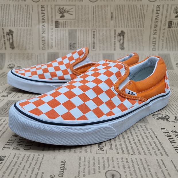 반스 체커보드 오렌지 남성슬립온265