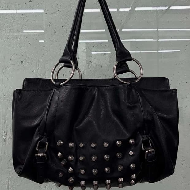 SCULPTOR - Metal Stud Tote Bag Black