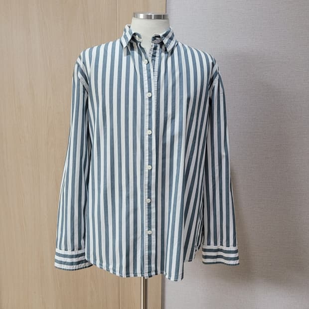 행텐 Hangten 남자 스트라이프 셔츠 105 라이트그린