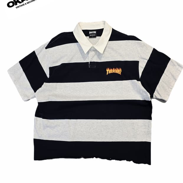 THRASHER 폴로 컷오프 크롭 반팔