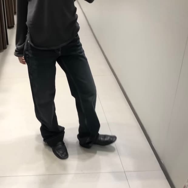 자라 일자핏 흑청 데님