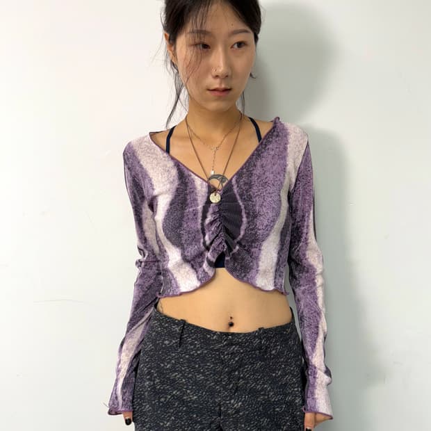 vintage purple ruched top