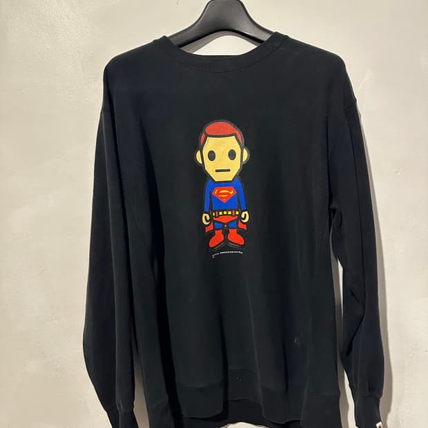00s 베이프 X DC 슈퍼맨 스웻셔츠 