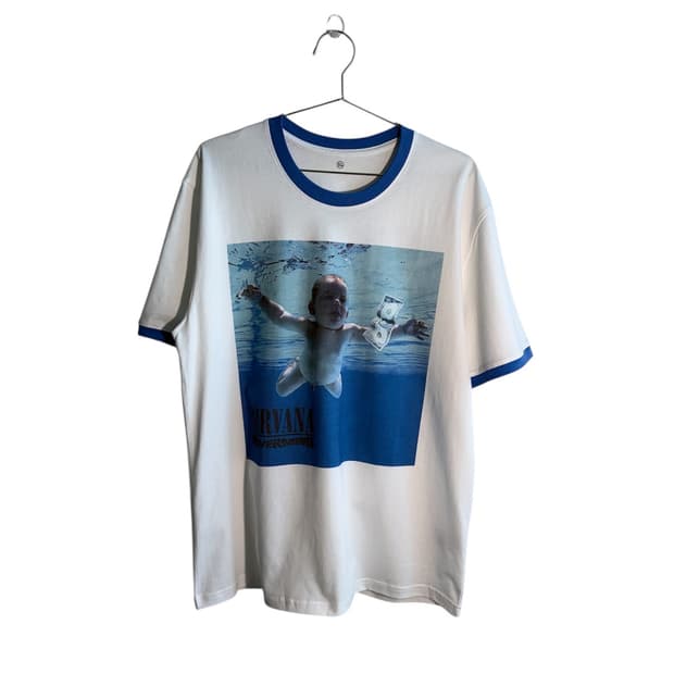 너바나 네버마인드 빈티지무드 링거반팔티