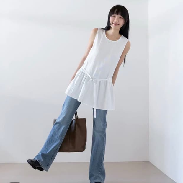 3.3필드트립 슬리브블라우스(벨트세트)