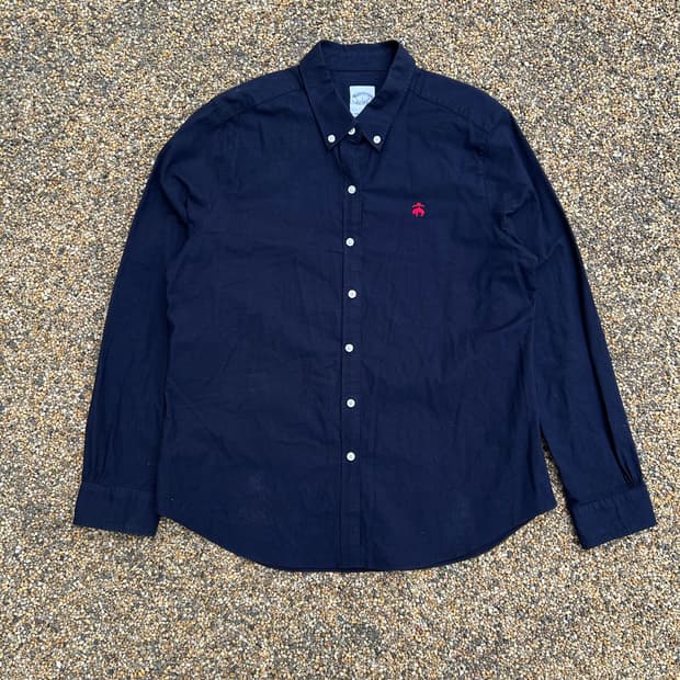 브룩스 브라더스 옥스퍼드 솔리드 네이비 셔츠